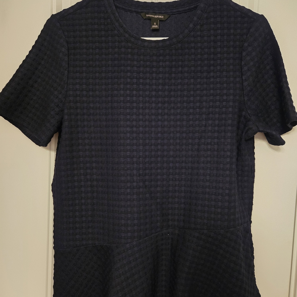 Banana Republic Navy Textured Blouse